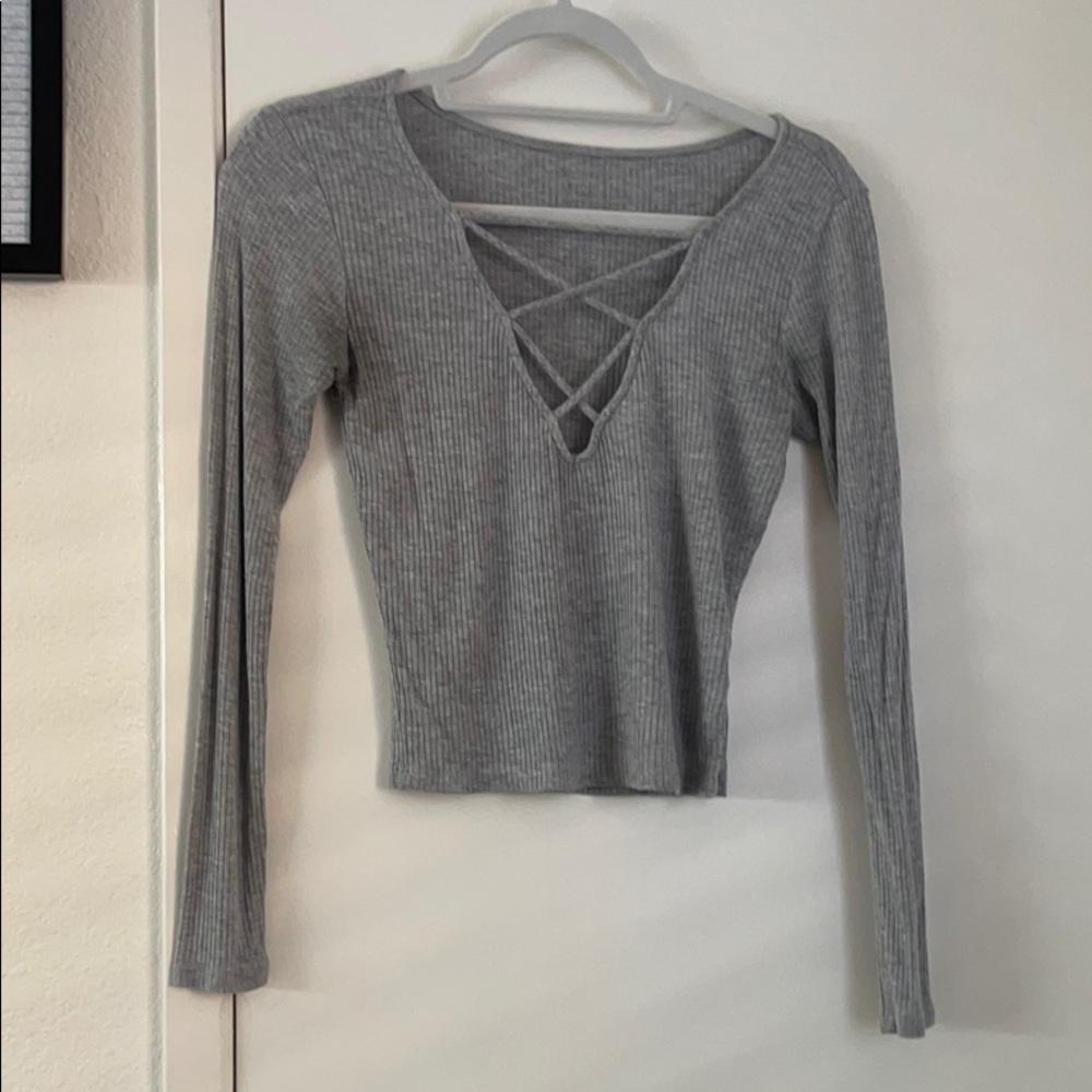 grey long sleeve